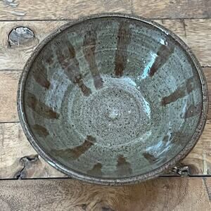 Art Studio Pottery Stoneware Bowl 5.7 in Earth Toned Speckle Glazed Signed '78